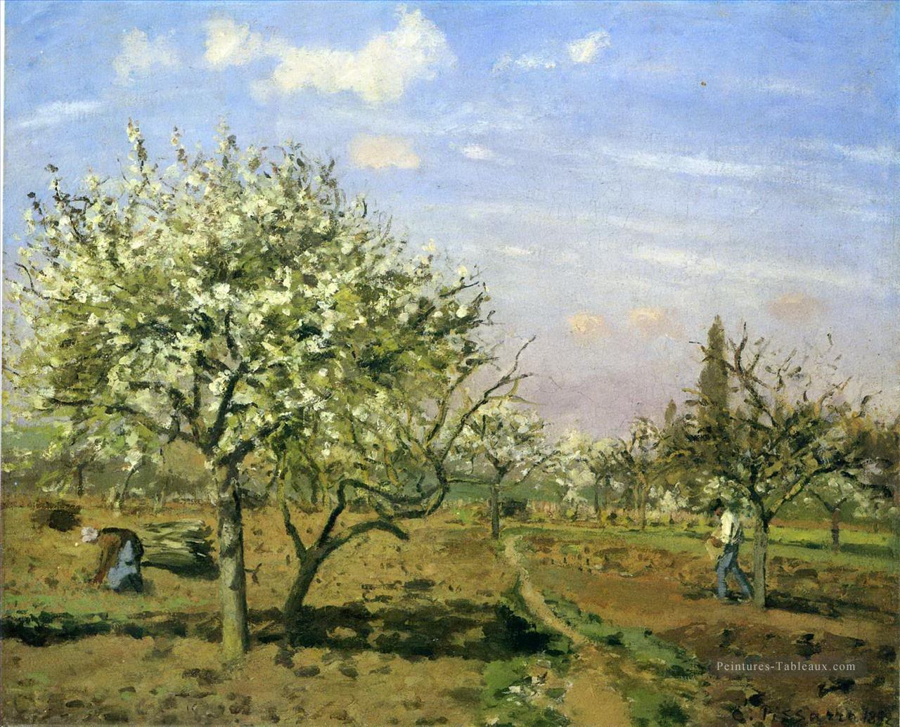 verger en fleur louveciennes 1872 Camille Pissarro paysage Peintures à l'huile